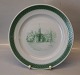 Green Aluminia Faience Tranquebar decorated with the Chinese House of Frederiksberg Have? 27 cm