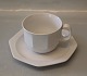 Café Dansk Stentøjstel kantet hvid og sort Kafe B&G Form 850 Sort	475 Kop 6,5 cm ottekantet underkop 15,5 cm, hvid