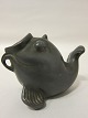 Vase som fisk af diskometal, Just AndersenL: 8cm, H: 6cm