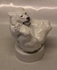 Royal Copenhagen Art Pottery 22747 RC Polar bear on back -paws on paws on round base 10 cm (1 049 247) after Knud Kyhn  (# 1003247) by Jeanne Grut (0347)