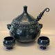 Rosenthal set for Sangria & Punch studio line Design Bjørn Wiinblad Blue Glazed with ladle and 12 cups