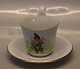 Christmas B&G Porcelain 486-3604 B&G with trombone on cup with high handle Pixie 9 cm & saucer 15.5 cm