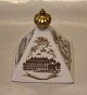 Bing & Grøndahl B&G 1912 - 1937 Pyramide med Amalienborg motiver 13 x 12 cm Christian X. 25 års jubilæum som konge