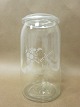 Gammelt dansk henkogningsglasDekoration/Tekst "Verdens bedste henkogningsglas" 2 liter, H: 22cmFlot og god stand