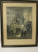 Stort Tryk inkl. gammel rammeSøndag eftermiddag i en dansk præstegård slutningen af 1800 tallet