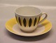 IDA Aluminia Copenhagen Faience #1 yellow Coffee cup 6 x 8 cm and saucer ca 14 cm