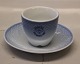 1021 Moccha Cup 5.5 cm and saucer 12 cm Hotel (740) Logo Hotel Hadsund B&G Blue tone - seashell tableware Hotel