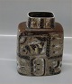 Aluminia Baca kunstfajance Aluminia Fajance 719-3121 Brun vase 19 x 15 cm. Baca.  Nils Thorsson