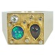 Ring af 14 kt. guld med diamant og opaler. Guldsmed Ole W. Jacobsen København år 1968