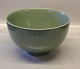 Royal Copenhagen Art Pottery 21430 RC Bowl ribbed 15.5  x 26.5 cm Celadon Gerd Boegelund January 1957