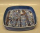 Aluminia Copenhagen Baca Faience  RC Faience 780 2884 Blue square tray 22.3 x 22.3 cm Baca. Johanne Gerber