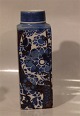 Aluminia Copenhagen Baca Faience RC Faience 780-3259 Blue Squarre Vase 22,5 cm Baca. Johanne Gerber 1963