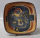 Aluminia Copenhagen Baca Faience RC Faience 786-2883 Yellow square tray 17 x 17 cm Baca. Johanne Gerber