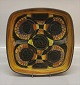 Aluminia Copenhagen Baca Faience RC Faience 790-2884 Yellow tray square tray 22.3 x 22.3 cm  Johanne Gerber