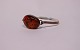 Bangle with large piece of amber, of 925 sterling silver and stamped EF.