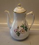 B&G Victor Hugo - vild rose på hvidt porcelæn med guldkant 091 a Stor kaffekande  26 cm 1 l (301)