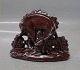 Royal Copenhagen Red Ox blood glaze  Art Deco Pottery2051 RC Deer on  base Signed HHH - Hans Henrik Hansen 1919 13 x 17 cm