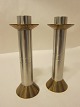 Candlesticks made of steel and brassHeavy and solid in a retro designOriginally from Illums Bolighus in Copenhagen DenmarkH: 17cm,Is only sold the 2 together