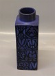 Aluminia kunstfajance Mørkeblå Baca 704-3259 Mørkeblå, firkantet vase 22,5 x 7,7 cm Baca, Nils Thorsson
