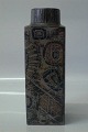 Aluminia Baca kunstfajance 870-3259 Brun Firkantet Vase 22,5 cm Nils Thorsson Baca 1963