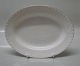 Tradition  Royal Copenhagen 1275 - hvid halvblonde med guldkant 1275-531 Ovalt fad 25 cm