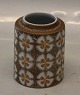 Aluminia Baca kunstfajance 657-3542 Vase (Thorsson) Rød og gul Firkløver 10.5 cm Ellen Malmer, 1967