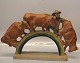 B&G Art Pottery B&G 1962 Farmer with cattle on the rainbow 31 x  48 cm K. Otto
