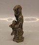 Arne Bang 1929 Satyr på klippe 26 cm Signeret ABFaunus med vædderhorn og klove