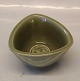 Royal Copenhagen Art Pottery 2761 Celadon Triangular Bowl with relief: "Head" ca 7 x 13 cm Jais Nielsen  November 1926