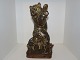 Large Royal Copenhagen stoneware figurineBear fighting snake from 1952