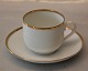 Haga? B&G Porcelain 102 Cup and saucer 1.25 dlWhite base, gold rim, form 643-601