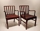 Et Par Armstole -  Mahogni - Rødt Stof  - Fritz Hansen - 1930