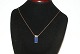 Elegant Necklace with lapis pendant, 14 Karat Gold