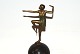 Bronze Figure MARADancing Girl on Marble Foot