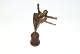 Bronze Figur Dansende Pige på Træ fod