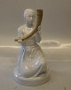 Royal Copenhagen 12242 RC Girl with the Golden horn 23 cm Holger Christensen Blanc de chine Gold paint on the horn