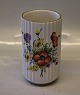 Lyngby Original klassisk 99-17 Hvid riflet vase med blomsterdekoration og guld 12 cm