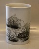 Aluminia Diana kunstfajance 1080-5406 Kgl. Aluminia Diana Stentøj Oval Vase 24.5 x 15.5 cm med harer