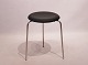 Dot Skammel - sort Læder - Arne Jacobsen - Fritz Hansen - 1971