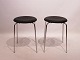 Et Par Dot Skamler - Sort Læder - Arne Jacobsen - Fritz Hansen - 1971