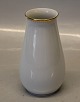 201 Vase 13,5 cm (678) B&G Menuet: Hvidt porcelæn, takket guldkant, hvid, form 601 Bing & Grøndahl 