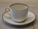 102 Cup and saucer 1.25 dl (305) B&G Minuet White form, saw tooth gold rim, form 601
