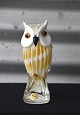 Gul/hvid glas ugleMurano