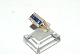 Gold ring with blue sapphire and white zones stone 14 carat goldSize 66