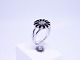 Sort Marguerit ring af Christina Smykker i 925 sterling sølv.