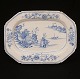 A large blue decorated 18th century faience plate. Signed Stockholm, Sweden, 27.3.1757. L: 42,5cm. W: 32,2cm