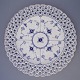 Royal Copenhagen, musselmalet helblonde; tallerken af porcelæn med guldkant #1098