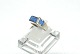 Ring with. lapis and brilliant cut diamonds in 14 carat goldSize 52