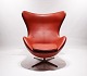 Ægget - Model 3316 - Rødt Elegance Læder - Arne Jacobsen - Fritz Hansen