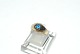 Elegant lady ring with blue stones in 14 carat goldSize 57